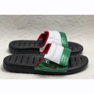 Sold *** Nike 2006 Mexico Team Slides Black Green White Men’s Size 13